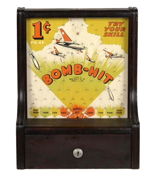 1¢ BAKER NOVELTY CO. BOMB-HIT COIN DROP SKILL GAME