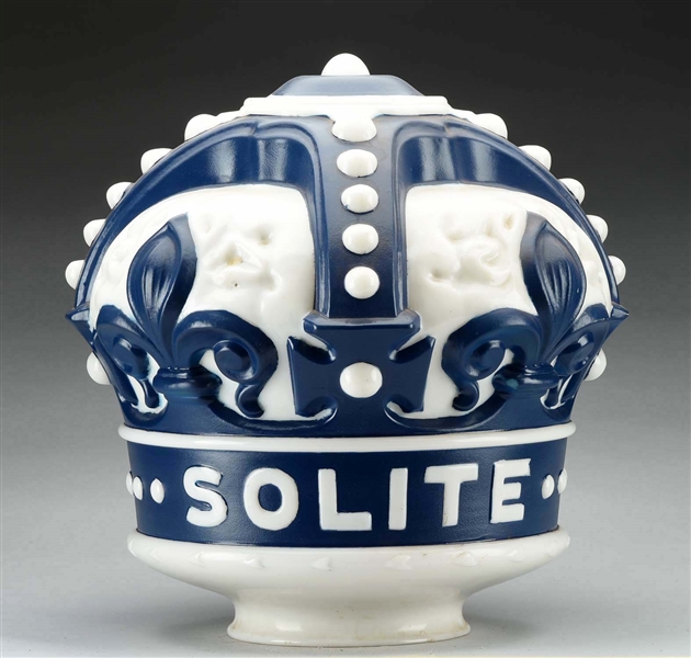 (STANDARD) SOLITE OPC BLUE CROWN MILKGLASS GLOBE. 