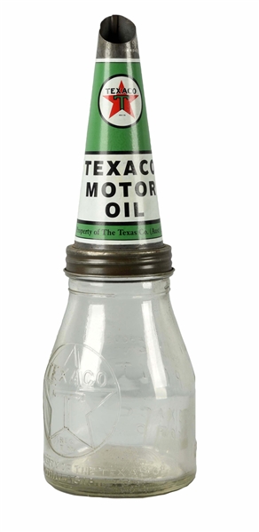 TEXACO ONE PINT MOTOR OIL BOTTLE.                 