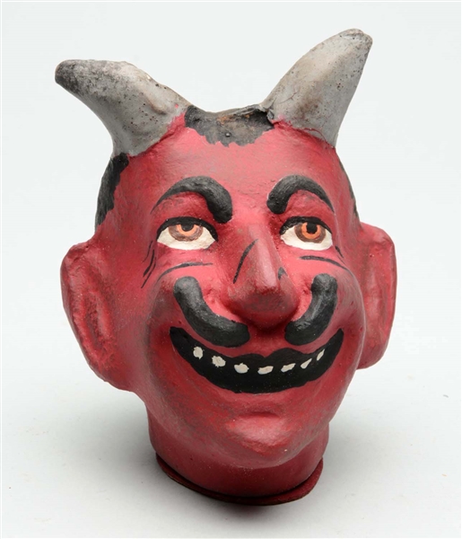 VINTAGE HALLOWEEN DEVIL HEAD CANDY CONTAINER.