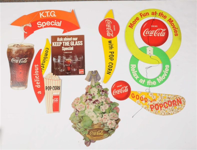 LOT OF 2: COCA-COLA CARDBOARD FESTOON & SIGN.