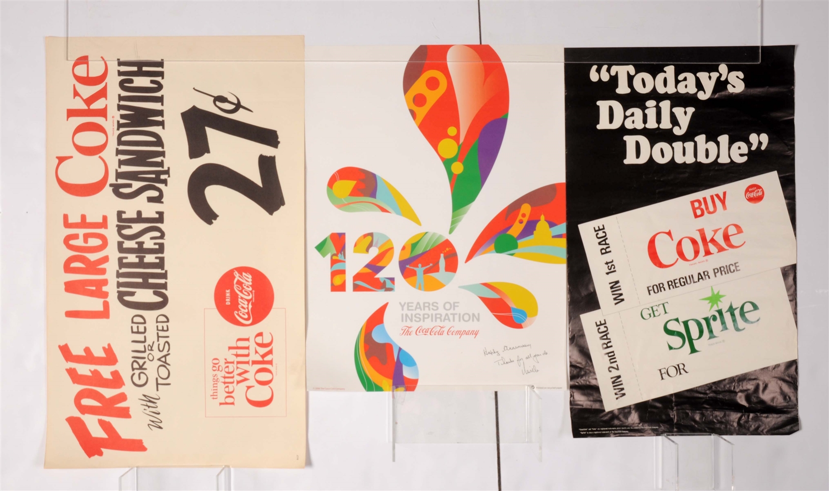 LOT OF 3: COCA-COLA ADVERTISING POSTERS.