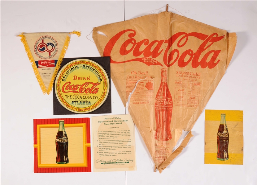LOT OF 6: COCA-COLA ADVERTISING ITEMS.