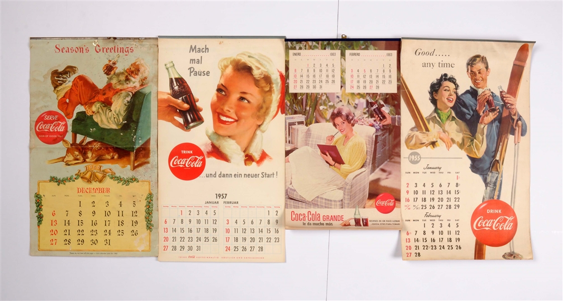 LOT OF 4: COCA-COLA CALENDARS.