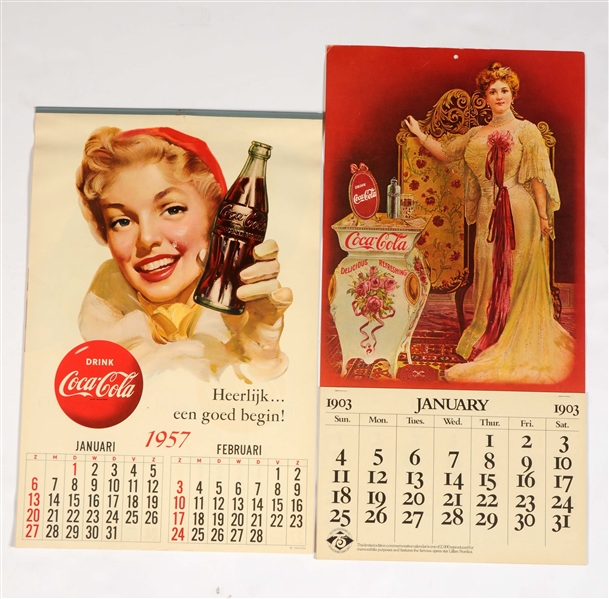 Lot Detail LOT OF 2 COCACOLA ADVERTISING CALENDARS.