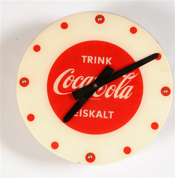 GERMAN COCA-COLA ADVERTISING WALL CLOCK.