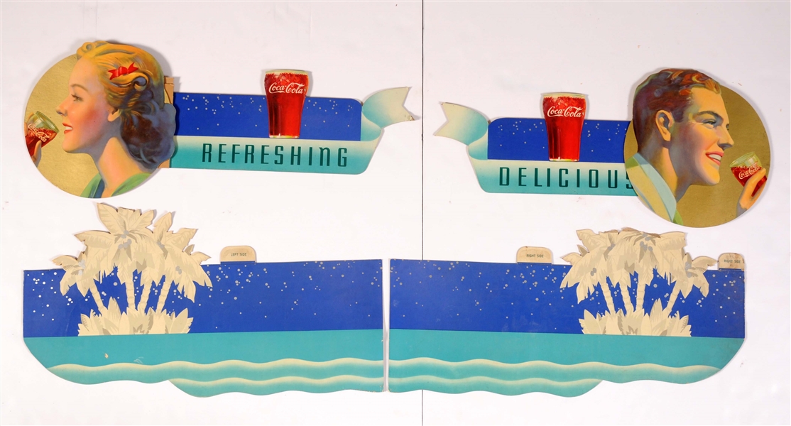 FOUR PIECE DIECUT COCA-COLA ADVERTISING FESTOON.