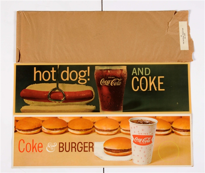 PAIR OF COCA - COLA PLASTIC SIGN INSERTS.