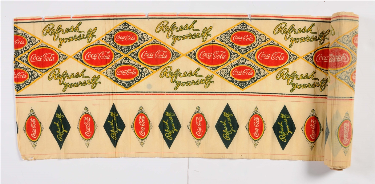 LARGE COCA-COLA PAPER ADVERTISING BANNER.