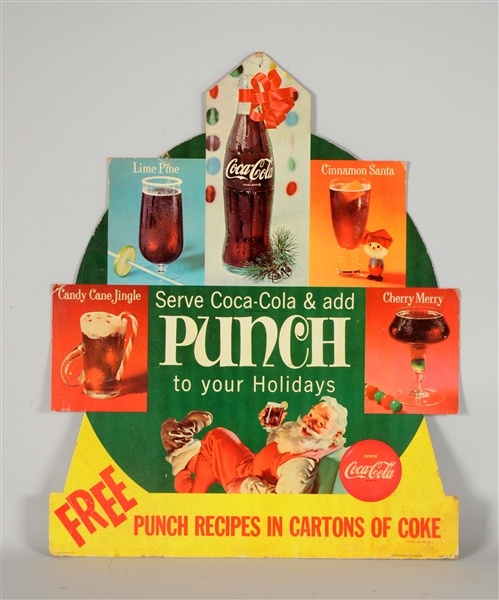 COCA-COLA PUNCH DIECUT EASEL BACK SIGN.