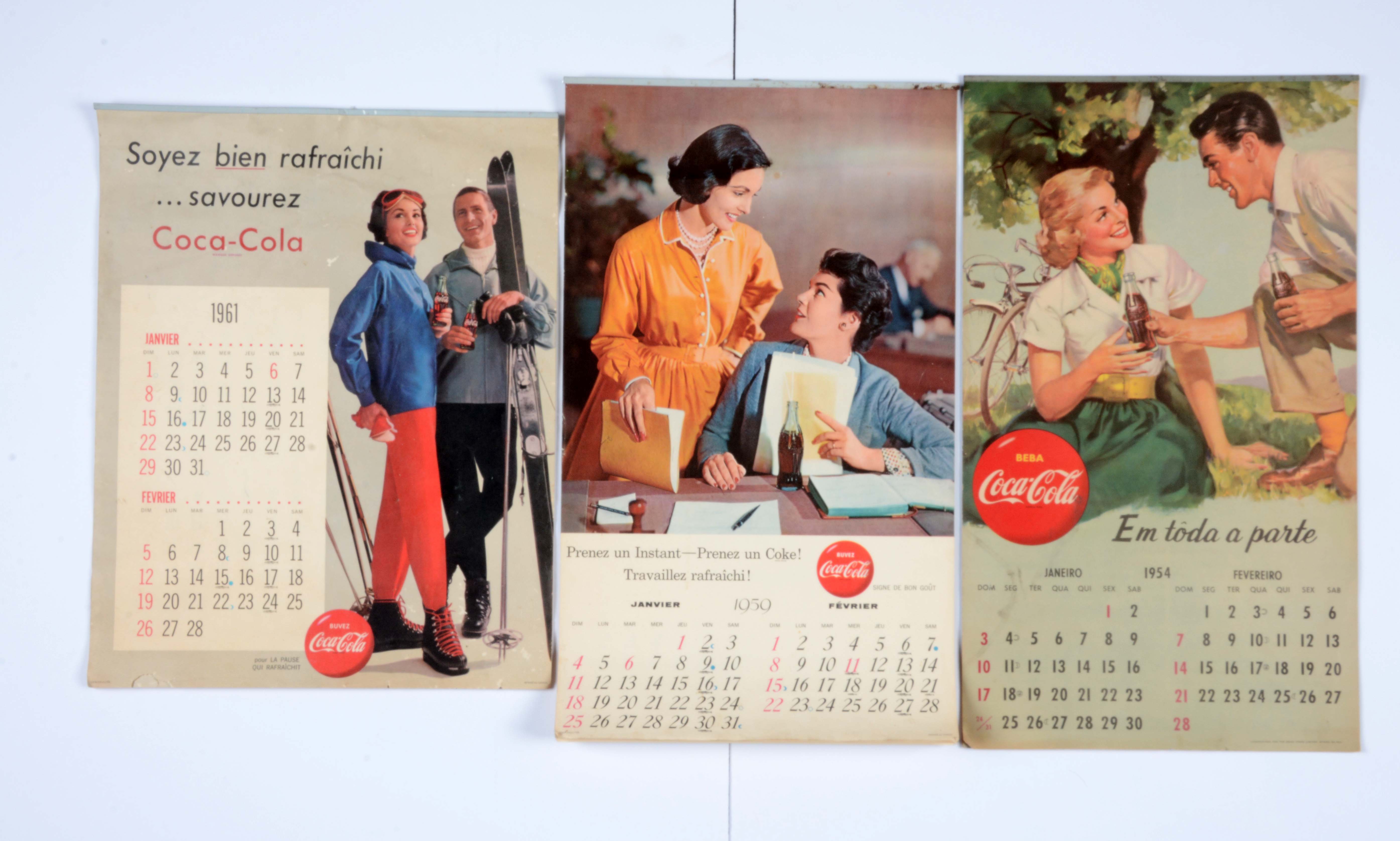 Lot Detail LOT OF 3 COCACOLA CALENDARS.