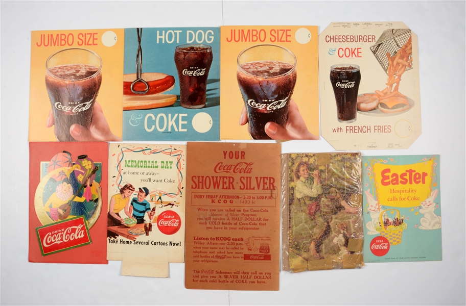 LOT OF COCA-COLA CARDBOARD ITEMS.