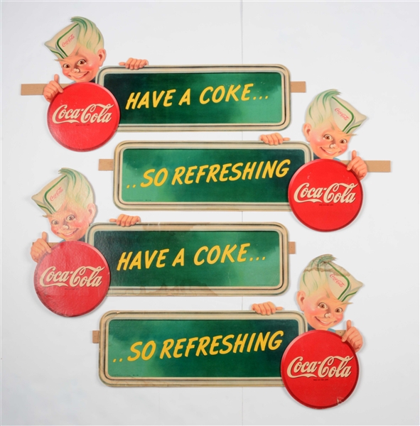 LOT OF 4: SPRITE BOY COCA-COLA SIGNS.