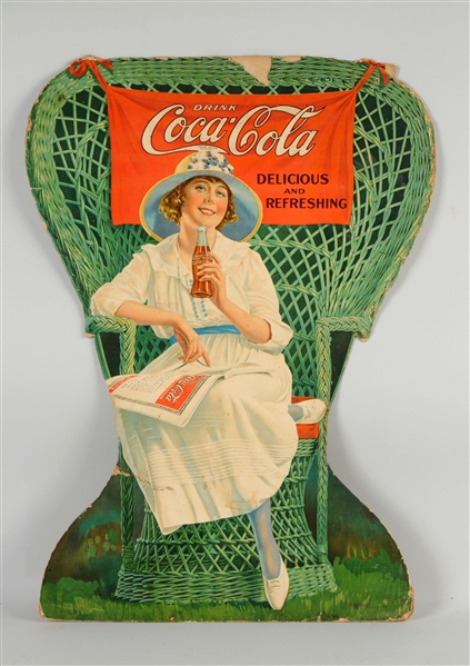 EARLY COCA-COLA DIECUT ADVERTISING SIGN.