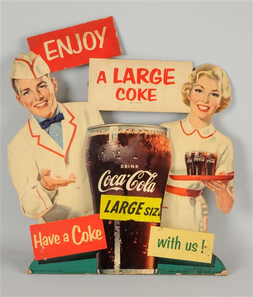 1956 COCA-COLA DIECUT ADVERTISING SIGN. 