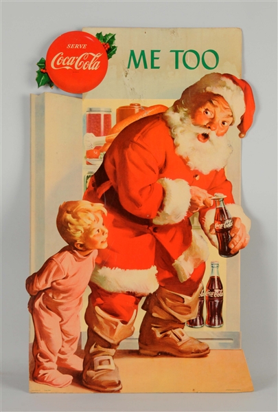 COCA-COLA SANTA CLAUS EASEL BACK ADVERTISING SIGN.