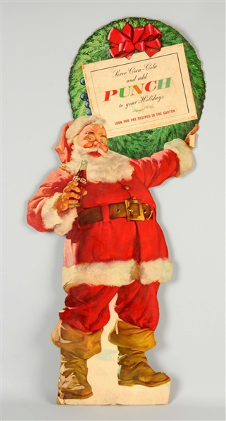 COCA-COLA SANTA DIECUT ADVERTISING SIGN.