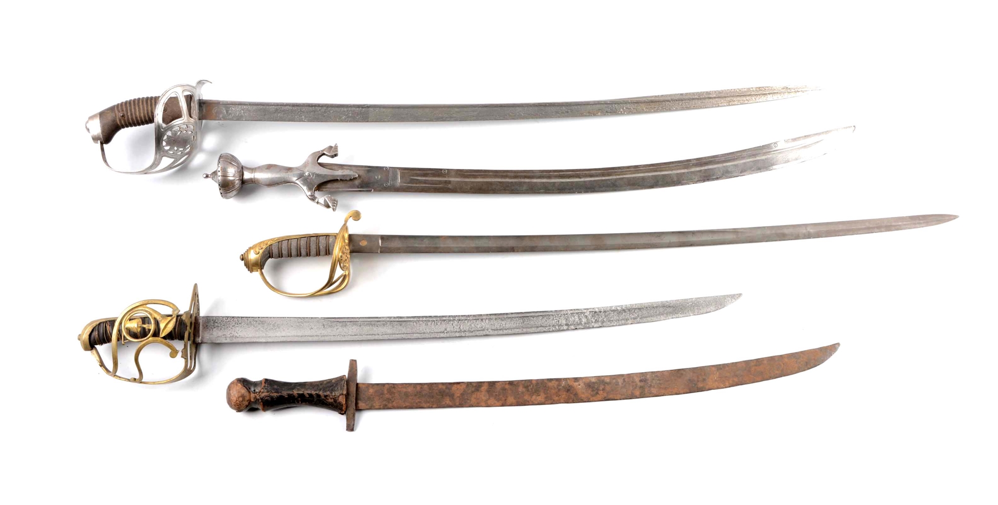 LOT OF 5: FIVE DIFFERENT STYLE SWORDS. 