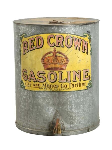 RED CROWN GASOLINE BARREL WITH LOGO.              