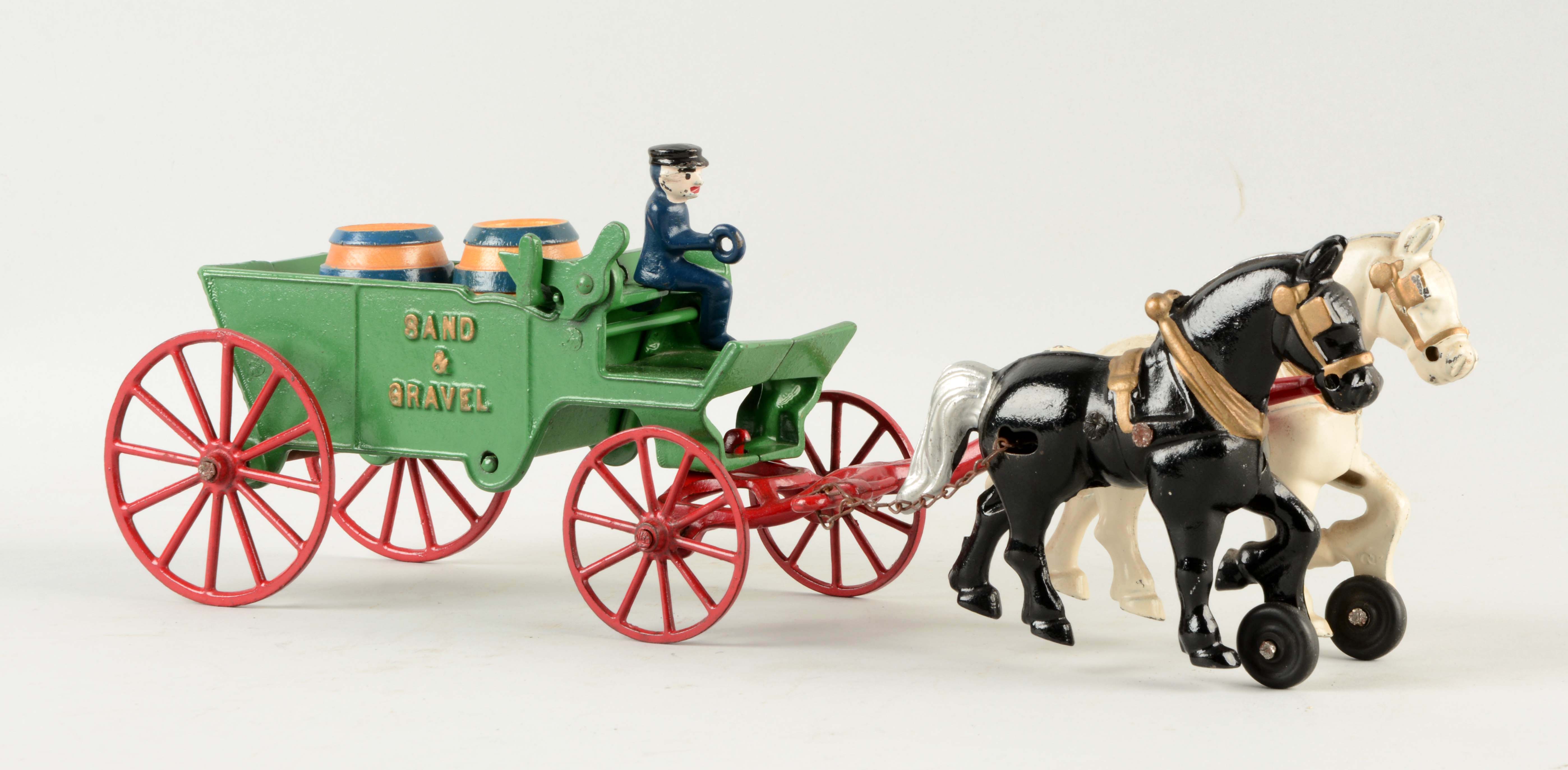 Lot Detail - CAST IRON CANTON HORSE DRAWN SAND & GRAVEL WAGON.