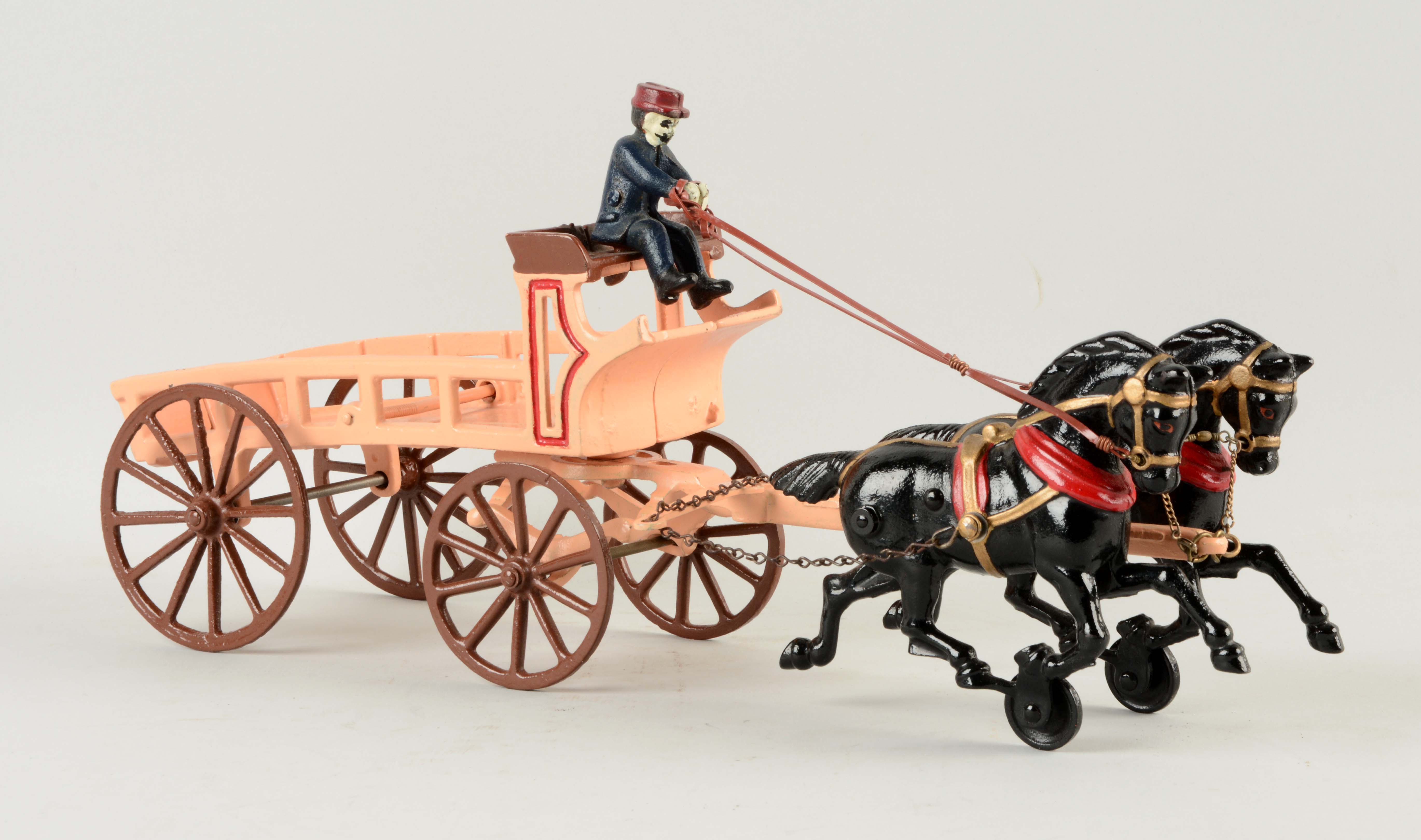 Lot Detail - CAST IRON KENTON HORSE DRAWN WAGON.