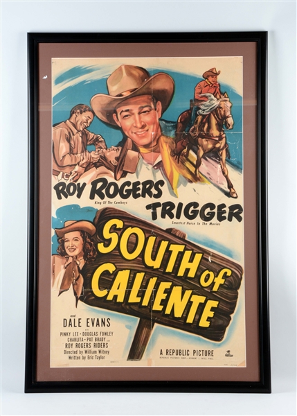 FRAMED ROY ROGERS TRIGGER MOVIE POSTER.