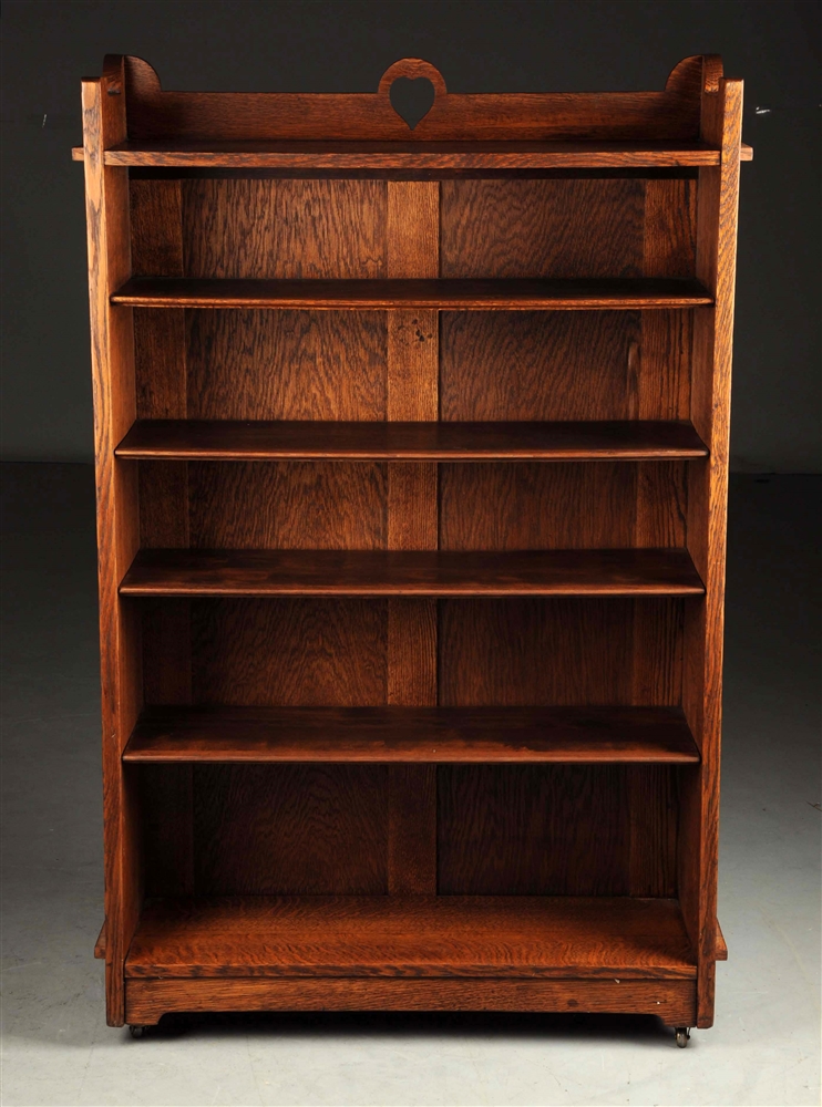 RARE EARLY STICKLEY BROTHERS OPEN BOOKCASE NO. 197.