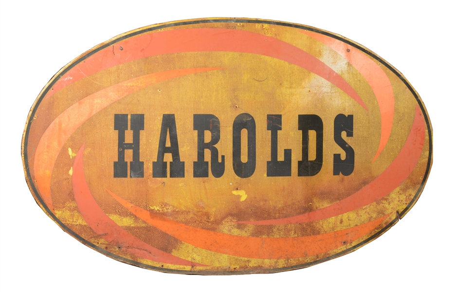 HAROLDS CLUB LARGE ADVERTISING TIN SIGN.