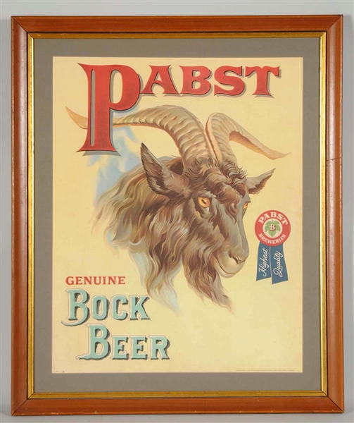 PABST BOCK BEER ADVERTISING SIGN. 