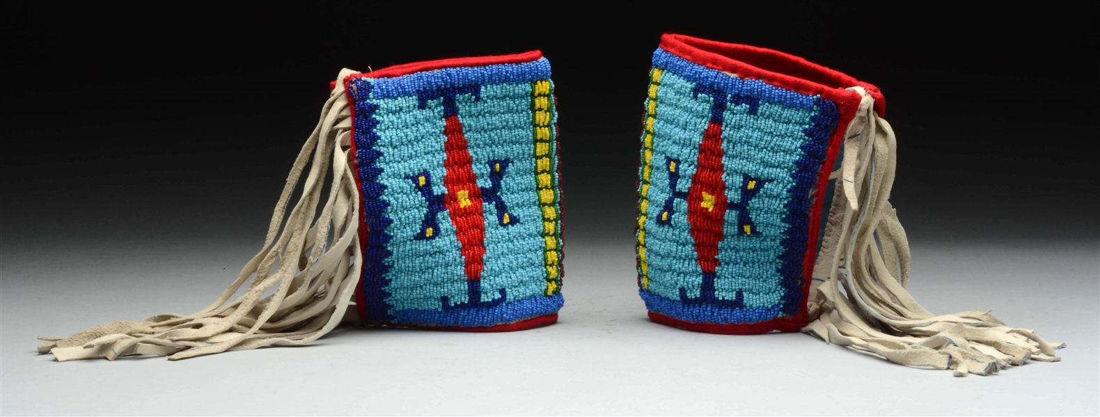 PAIR OF SIOUX BEADED CUFFS. 