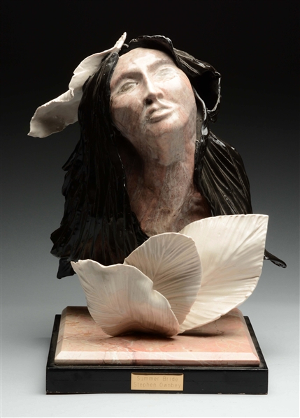 INDIAN MAIDEN POTTERY HEAD BY STEPHEN OWNBEY.