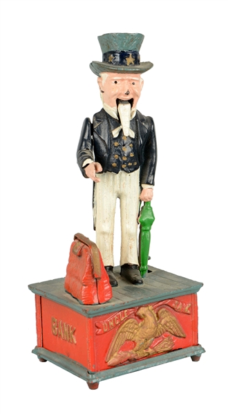 UNCLE SAM CAST IRON COIN BANK