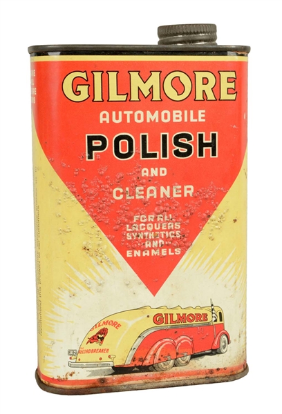 RARE GILMORE AUTO POLISH AND CLEANER CAN. 