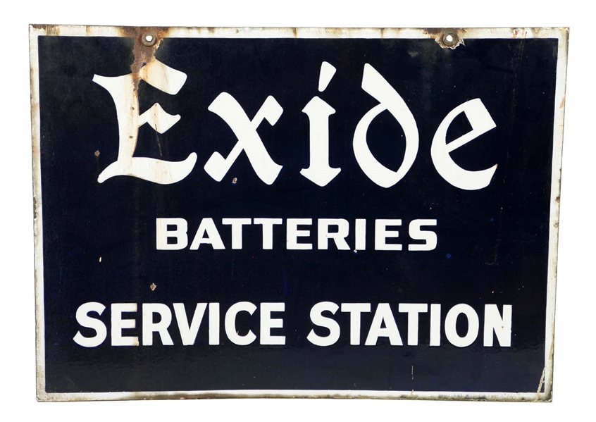 EXIDE BATTERIES SERVICE STATION PORCELAIN SIGN.