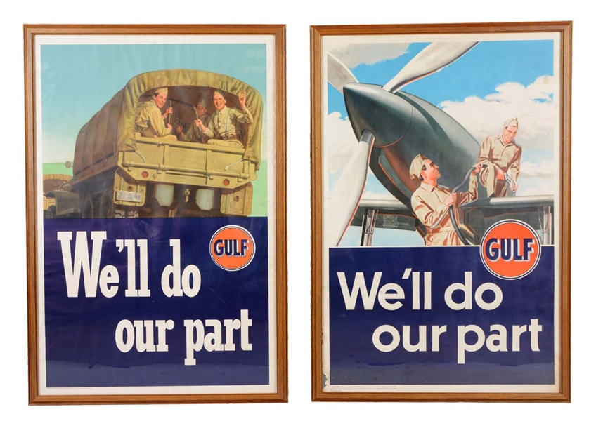 LOT OF 2:  GULF "WELL DO OUR PART" POSTERS.