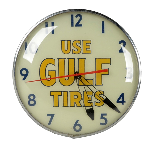 USE GULF TIRES LIGHTED CLOCK.