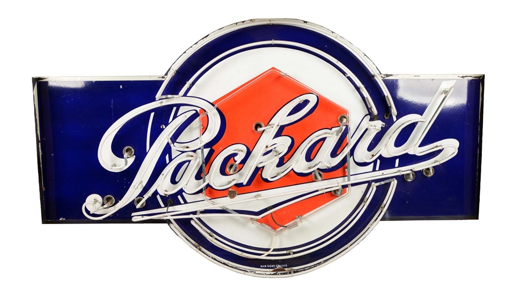 PACKARD WITH HUBCAP LOGO DIE-CUT NEON SIGN.