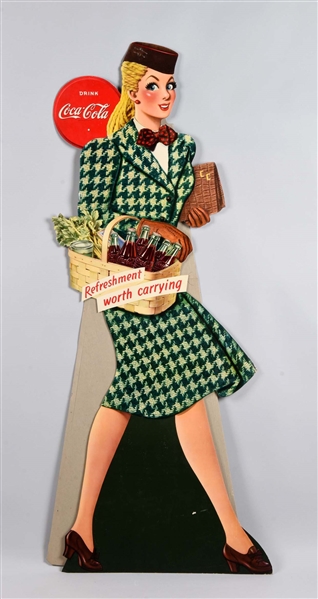 1944 DIECUT CARDBOARD COCA - COLA LADY.