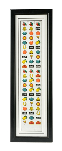 BALLY SLOT MACHINE REELS PRINT IN FRAME