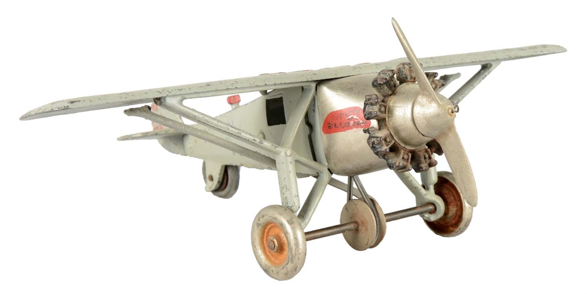 HUBLEY "LINDY" MONOCOUPE CAST IRON AIRPLANE.