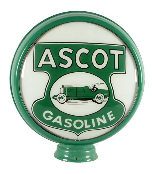 REPRODUCTION ASCOT GASOLINE WITH RACE CAR 15" GLOBE LENSES.
