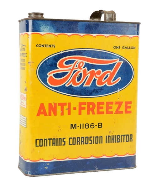 FORD ANTI-FREEZE ONE GALLON FLAT METAL CAN.