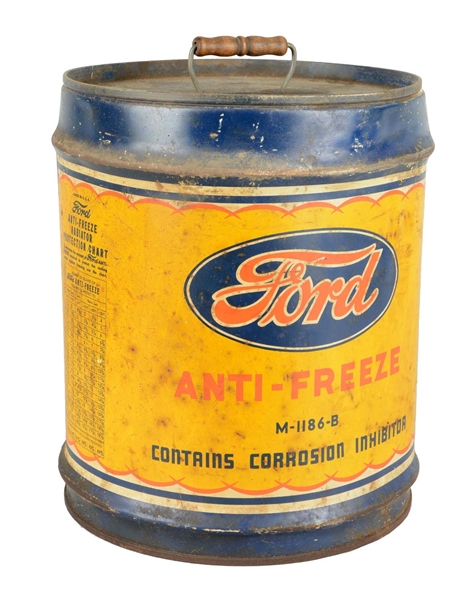 FORD ANTI-FREEZE FIVE GALLON ROUND CAN.