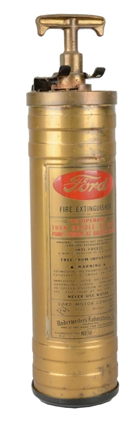 FORD BRASS FIRE EXTINGUISHER.