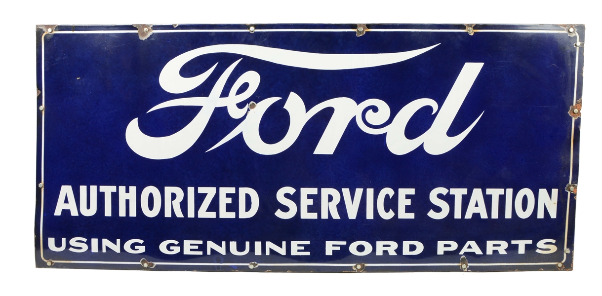 FORD AUTHORIZED SERVICE STATION PORCELAIN SIGN.