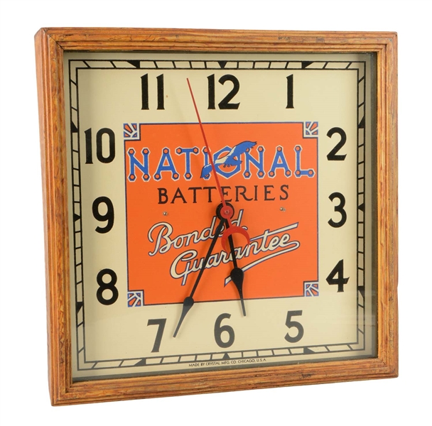 NATIONAL BATTERIES "BONDED GUARANTEE" ELECTRIC CLOCK.