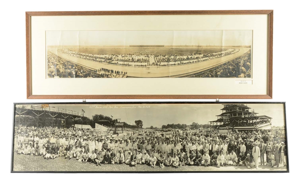 LOT OF 2: 1939 INDIANAPOLIS 500 RACE YARD-LONG PHOTOGRAPH & OTHER PHOTOGRAPH.
