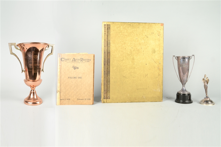 LOT OF 5: WEST COAST RACING TROPHY & OTHER ITEMS.
