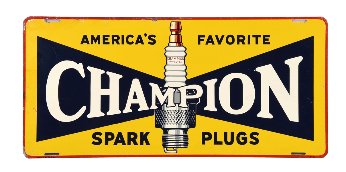 CHAMPION SPARK PLUGS TIN SIGN.