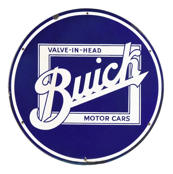 BUICK VALVE-IN-HEAD MOTOR CARS PORCELAIN SIGN.